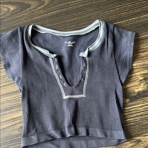 Urban Outfitters Black Ribbed Crop Top